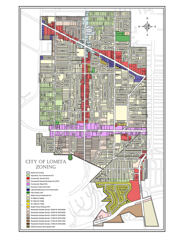 Zoing map of the City of Lomita