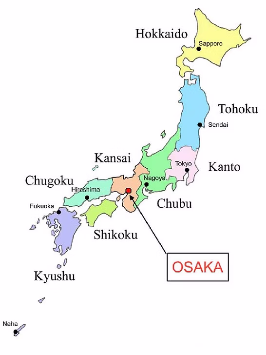 Osaka Map of Osaka in Japan