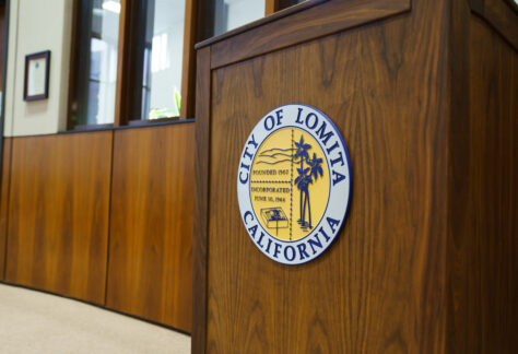 Lomita logo inside City Hall
