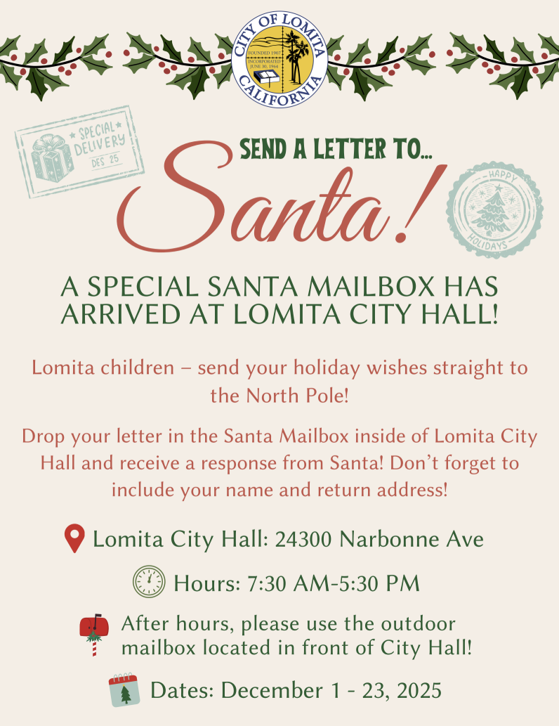 Lomita's 2025 Letters to Santa program