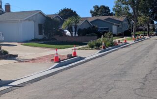 Finished gutter on side of street