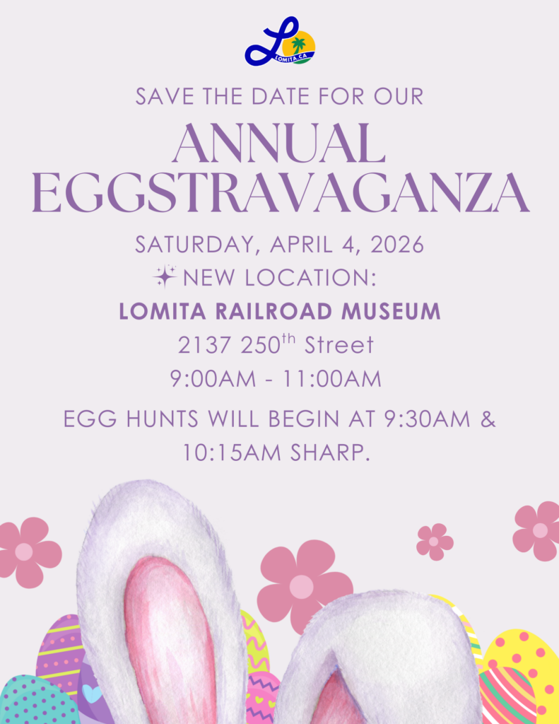 Flyer with details for Lomita's Annual Eggstravaganza