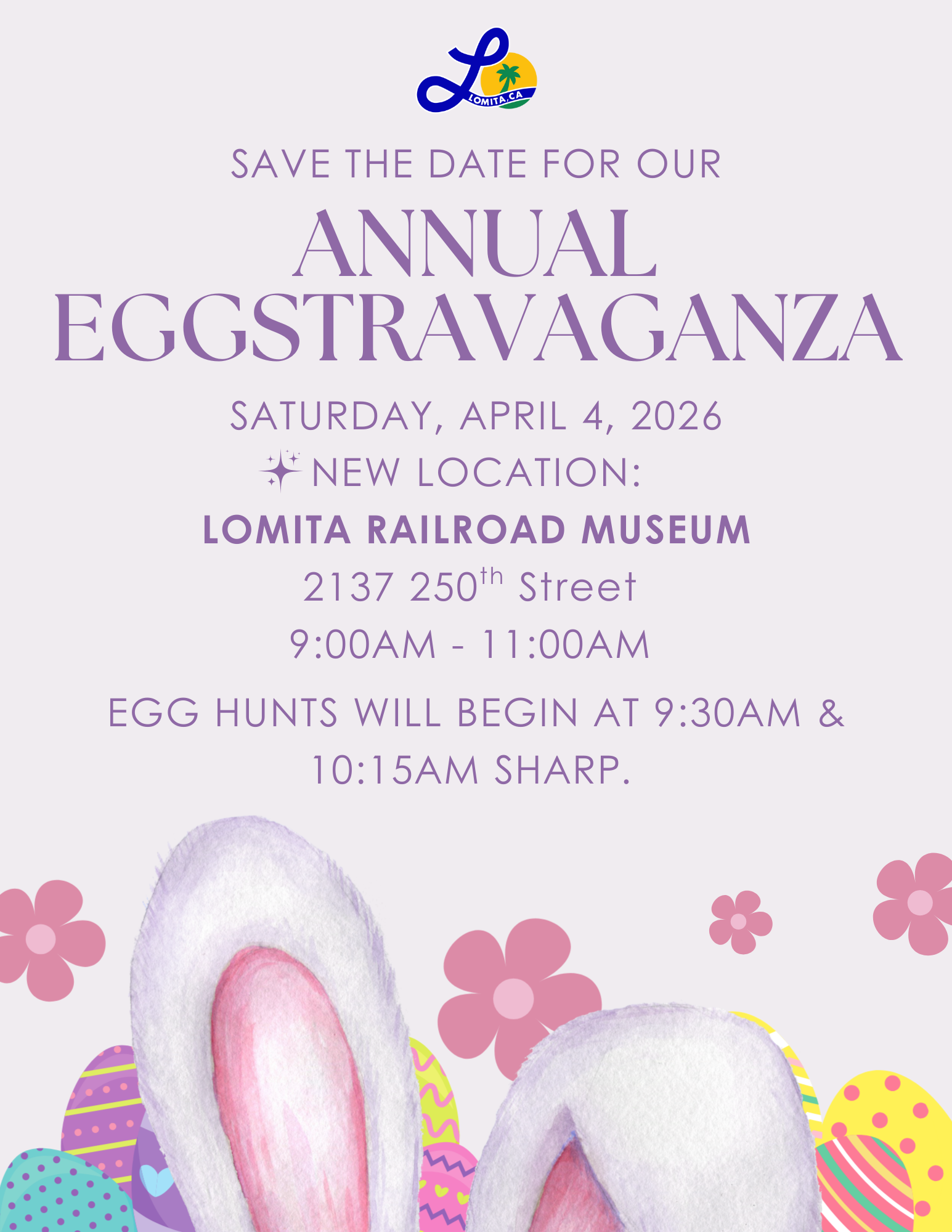 Flyer with details for Lomita's Annual Eggstravaganza
