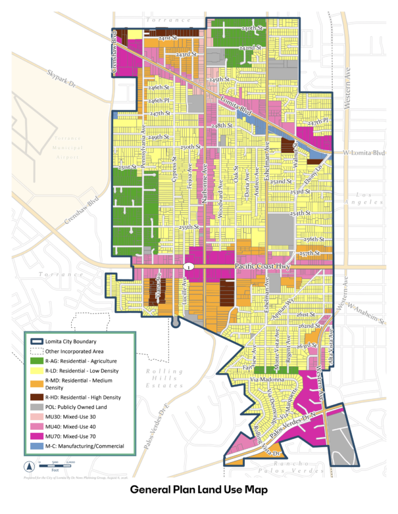 General plan map of the City of Lomita